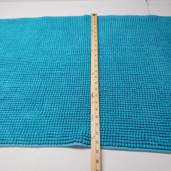 Chenille Bathroom Rug Bath Mat Set 35x24 Teal Blue Shaggy Absorbent Thick Dorm - Picture 8 of 16